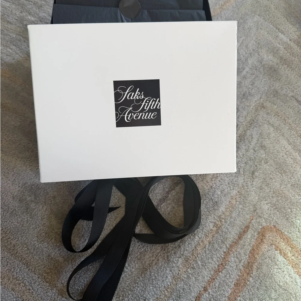 Saks Fifth Avenue Elegant White Gift Box with ribbon new